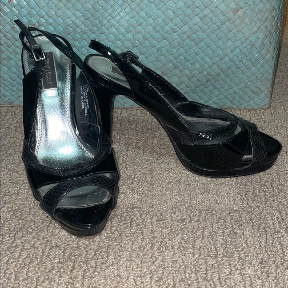 Black patent leather stilettos!